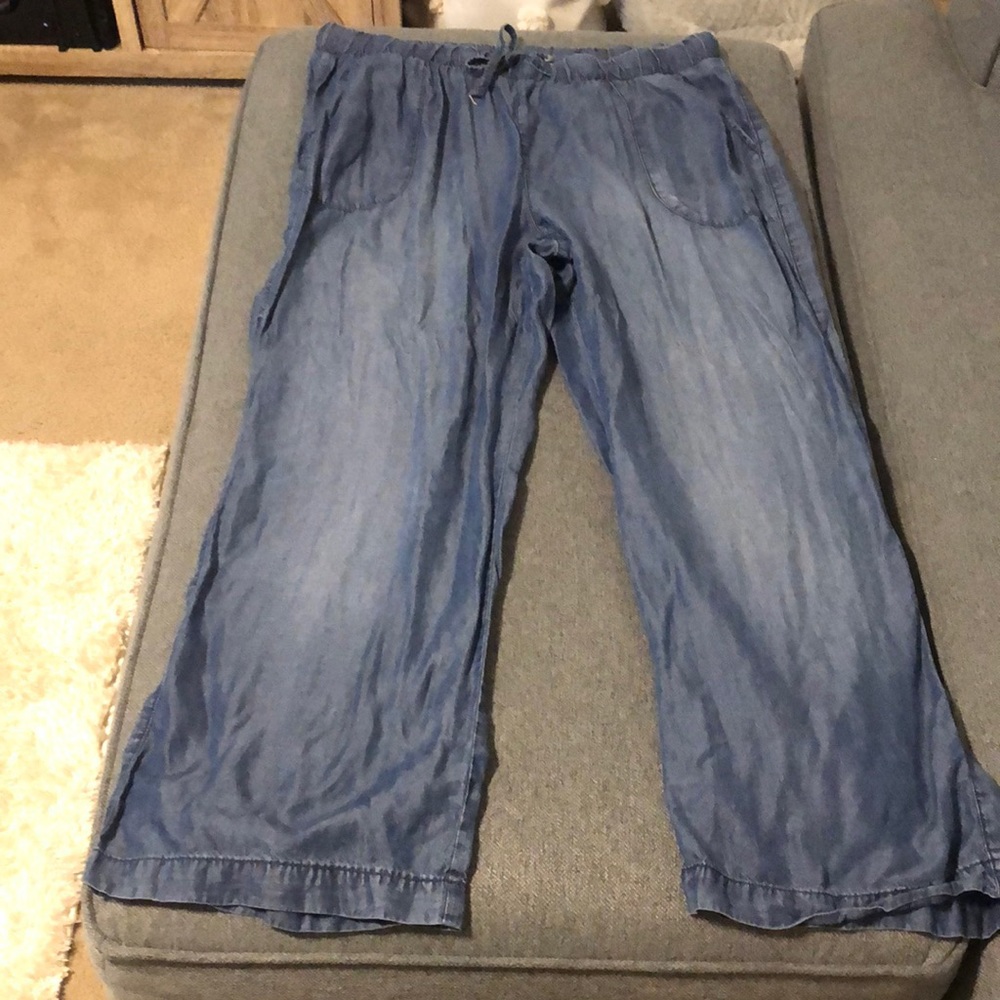 Wide Leg Jean Trousers